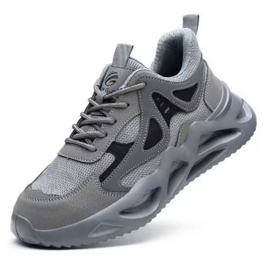 Unisex Lightweight Steel-Toe Safety Shoes with High-Grip Rubber Sole