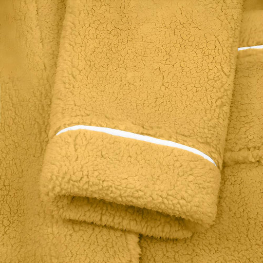Unisex Plush Sherpa Bathrobe with Shawl Collar and Pockets