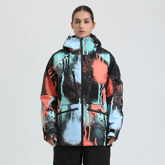 Unisex Water-Repellent Snowboard Jacket – Breathable Hooded Winter Coat
