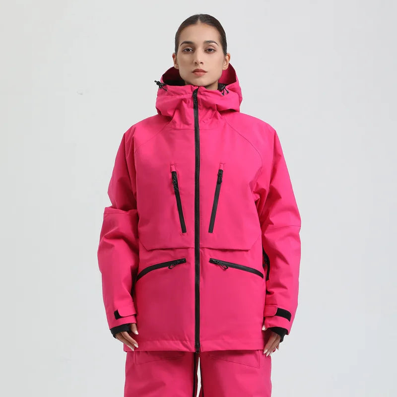 Unisex Water-Repellent Snowboard Jacket – Breathable Hooded Winter Coat