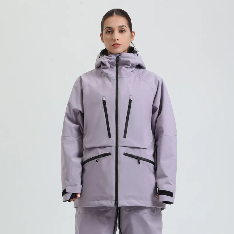 Unisex Water-Repellent Snowboard Jacket – Breathable Hooded Winter Coat