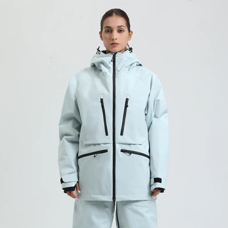 Unisex Water-Repellent Snowboard Jacket – Breathable Hooded Winter Coat