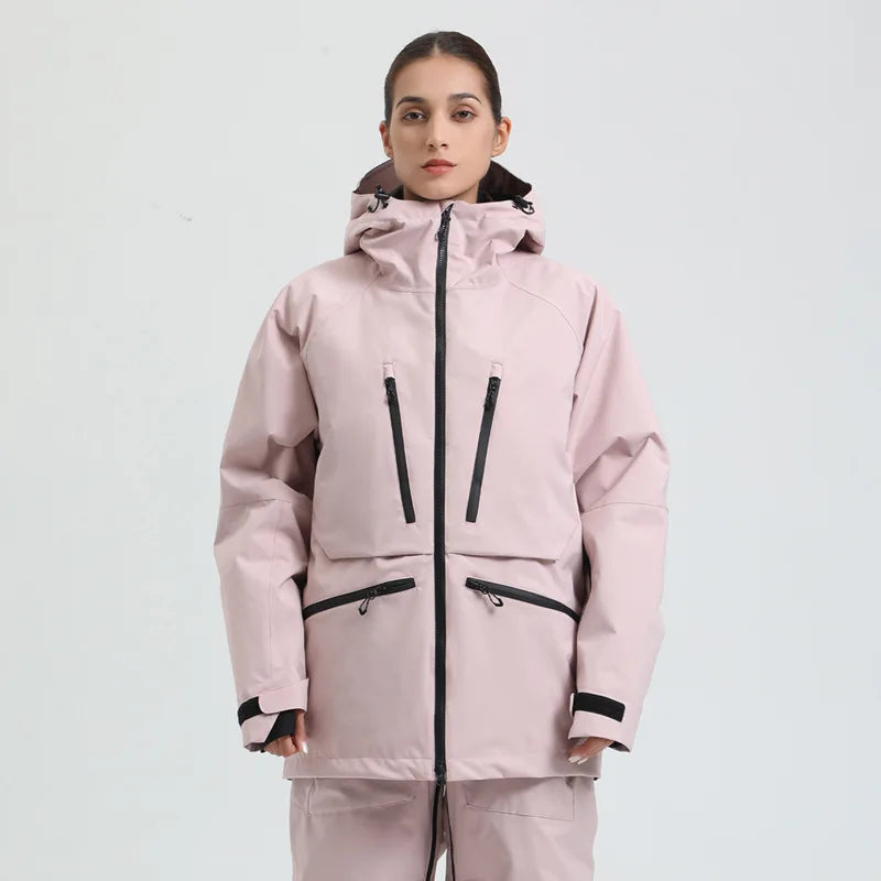 Unisex Water-Repellent Snowboard Jacket – Breathable Hooded Winter Coat