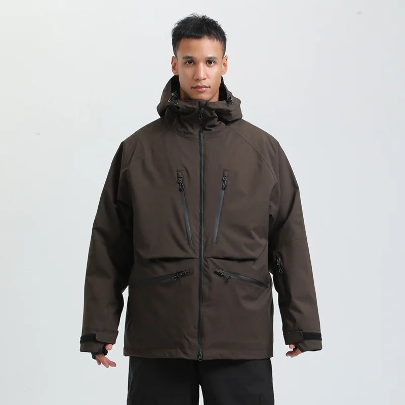 Unisex Water-Repellent Snowboard Jacket – Breathable Hooded Winter Coat