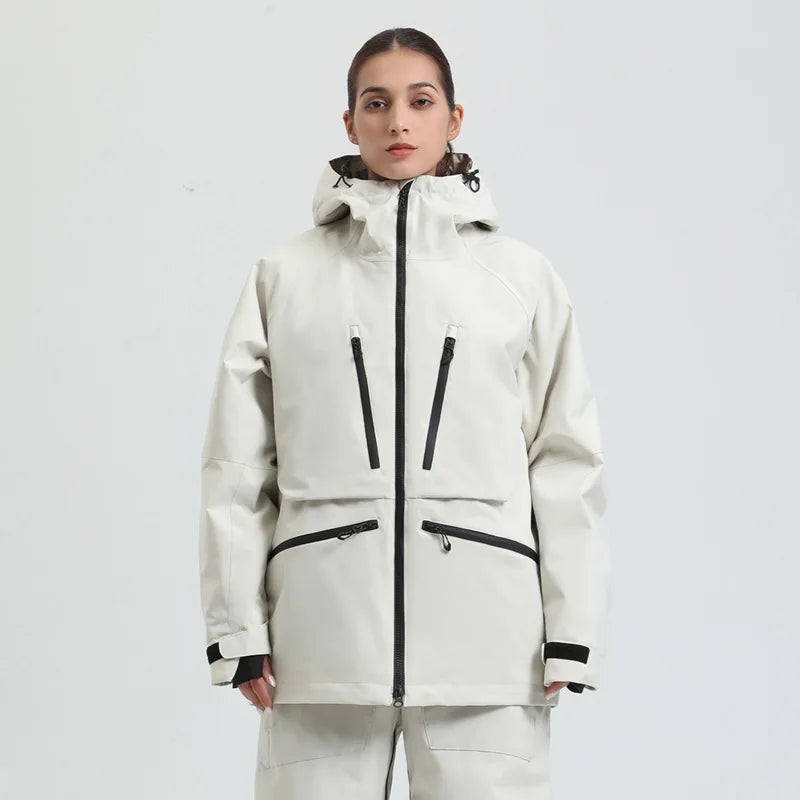 Unisex Water-Repellent Snowboard Jacket – Breathable Hooded Winter Coat