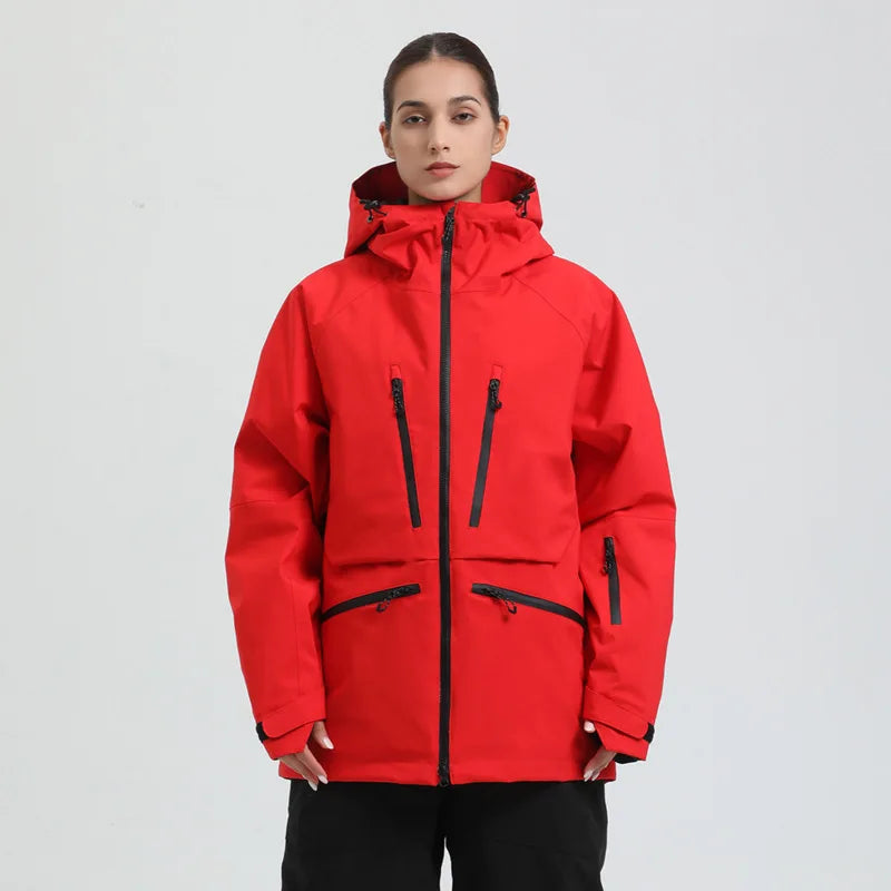 Unisex Water-Repellent Snowboard Jacket – Breathable Hooded Winter Coat