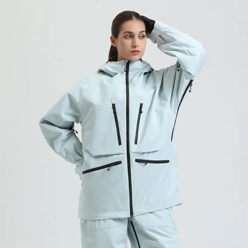 Unisex Water-Repellent Snowboard Jacket – Breathable Hooded Winter Coat