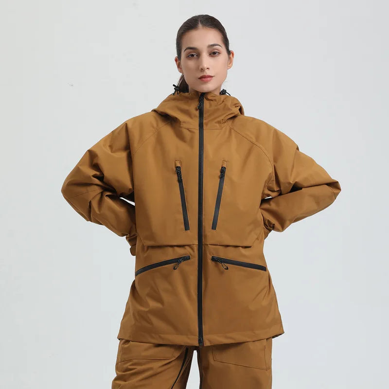 Unisex Water-Repellent Snowboard Jacket – Breathable Hooded Winter Coat