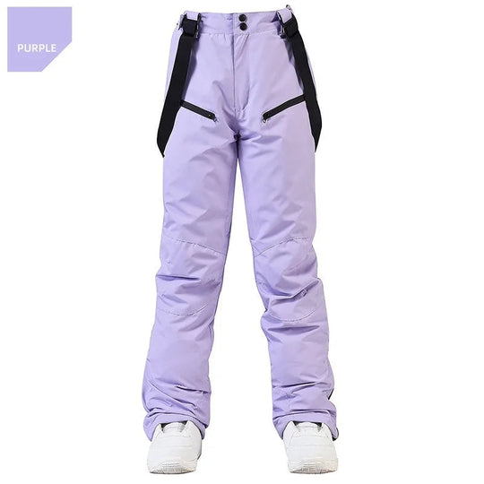 Unisex Waterproof Ski Pants – Windproof Snow Trousers with Secure Waist