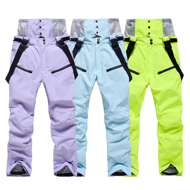 Unisex Waterproof Ski Pants – Windproof Snow Trousers with Secure Waist
