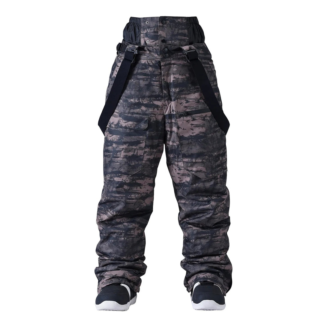 Unisex Waterproof Snowboard Bib Pants – Windproof Trousers with Braces