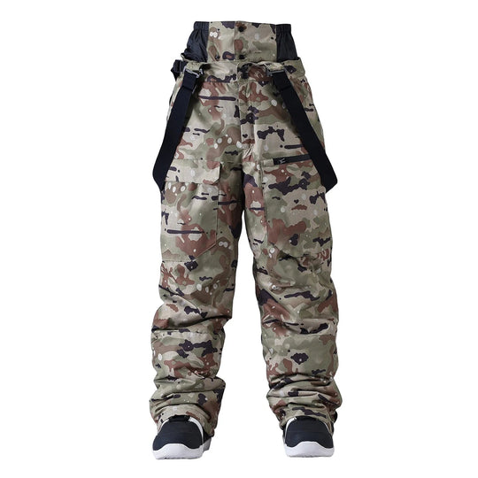 Unisex Waterproof Snowboard Bib Pants – Windproof Trousers with Braces