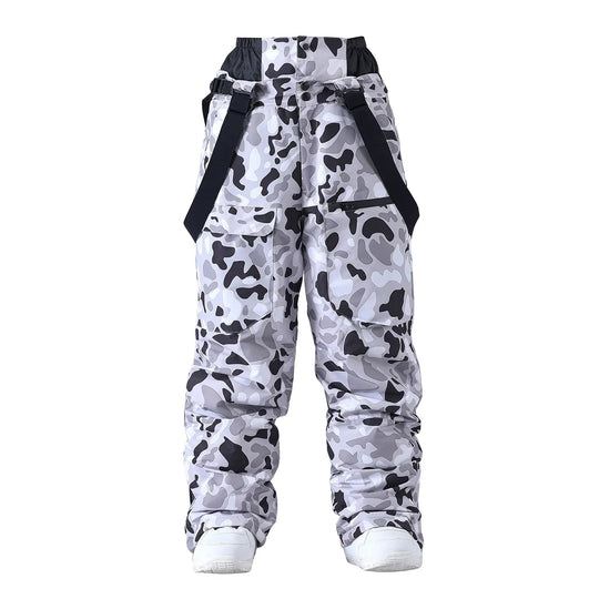 Unisex Waterproof Snowboard Bib Pants – Windproof Trousers with Braces