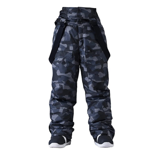 Unisex Waterproof Snowboard Bib Pants – Windproof Trousers with Braces