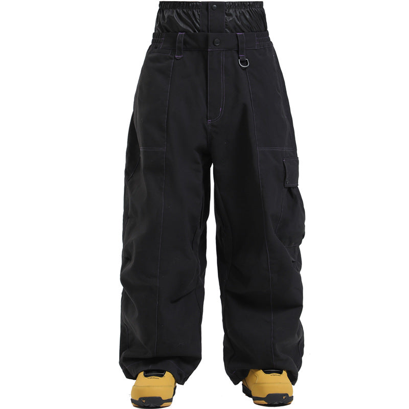 Unisex Windproof Ski Pants – Breathable Wide-Fit Snow Trousers
