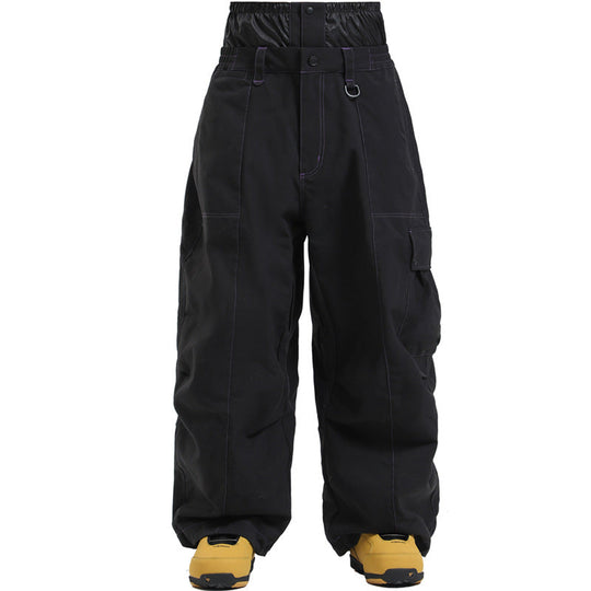 Unisex Windproof Ski Pants – Breathable Wide-Fit Snow Trousers