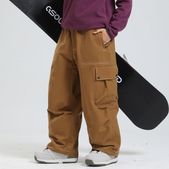 Unisex Windproof Ski Pants – Breathable Wide-Fit Snow Trousers