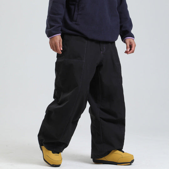 Unisex Windproof Ski Pants – Breathable Wide-Fit Snow Trousers