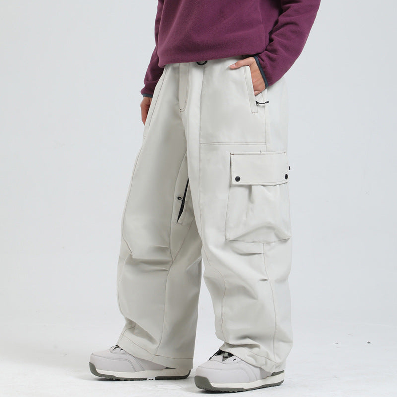 Unisex Windproof Ski Pants – Breathable Wide-Fit Snow Trousers