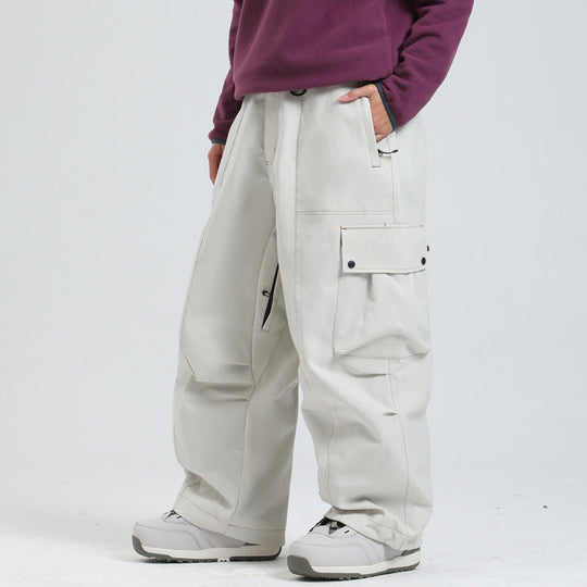 Unisex Windproof Ski Pants – Breathable Wide-Fit Snow Trousers