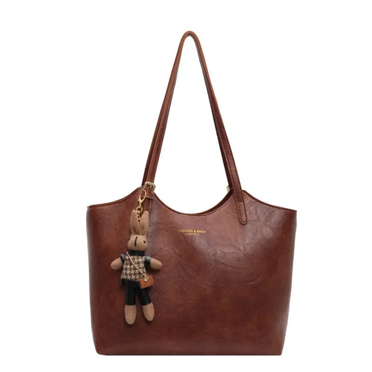 Vegan Leather Shoulder Bag – Spacious Everyday Work and Shopping Style