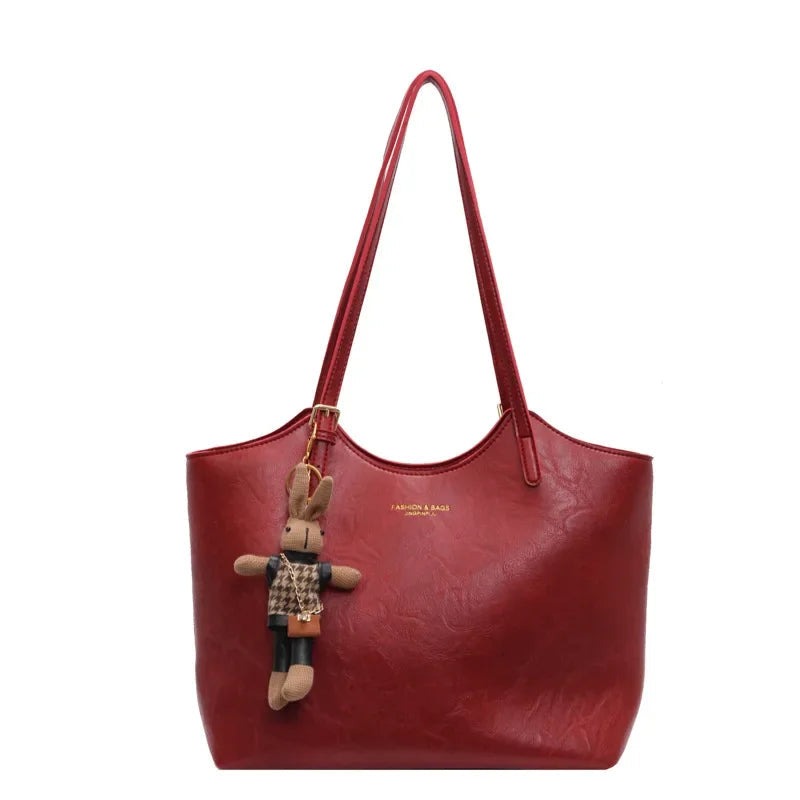 Vegan Leather Shoulder Bag – Spacious Everyday Work and Shopping Style
