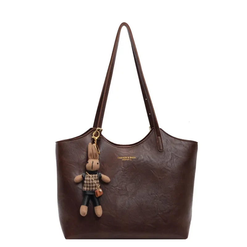 Vegan Leather Shoulder Bag – Spacious Everyday Work and Shopping Style