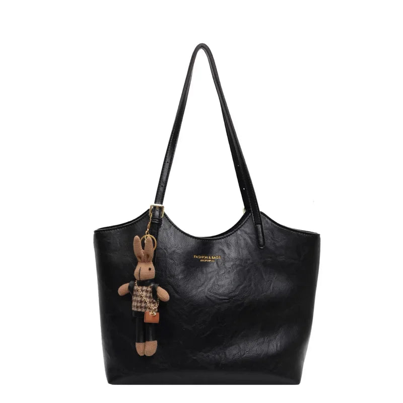 Vegan Leather Shoulder Bag – Spacious Everyday Work and Shopping Style