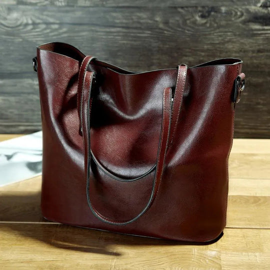 Vintage Faux Leather Shoulder Bag – Magnetic Flap and Adjustable Strap