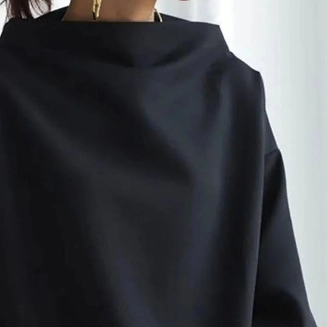Women’s Black Turtleneck Sweater – Soft Fitted Long-Sleeve Knit