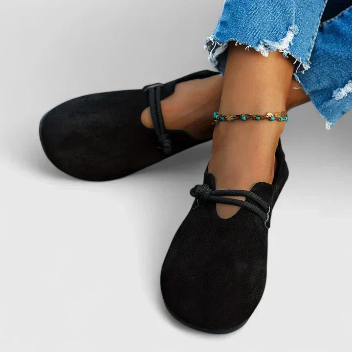 Women's Bohemian Ballet Flats with Decorative Rope Strap – Elegant Flat Shoes