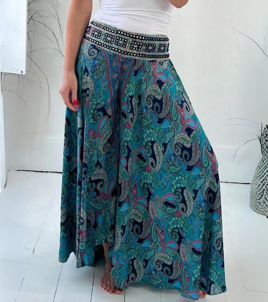 Women’s Bohemian Palazzo Pants – Lightweight Wide Leg with Elastic Waist