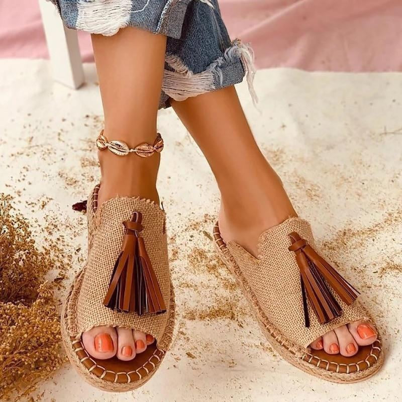 Women’s Bohemian Print Flat Mule Sandals