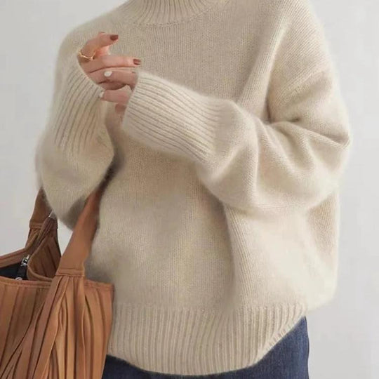 Women’s 100% Cashmere Turtleneck – Oversized Soft Luxury Sweater