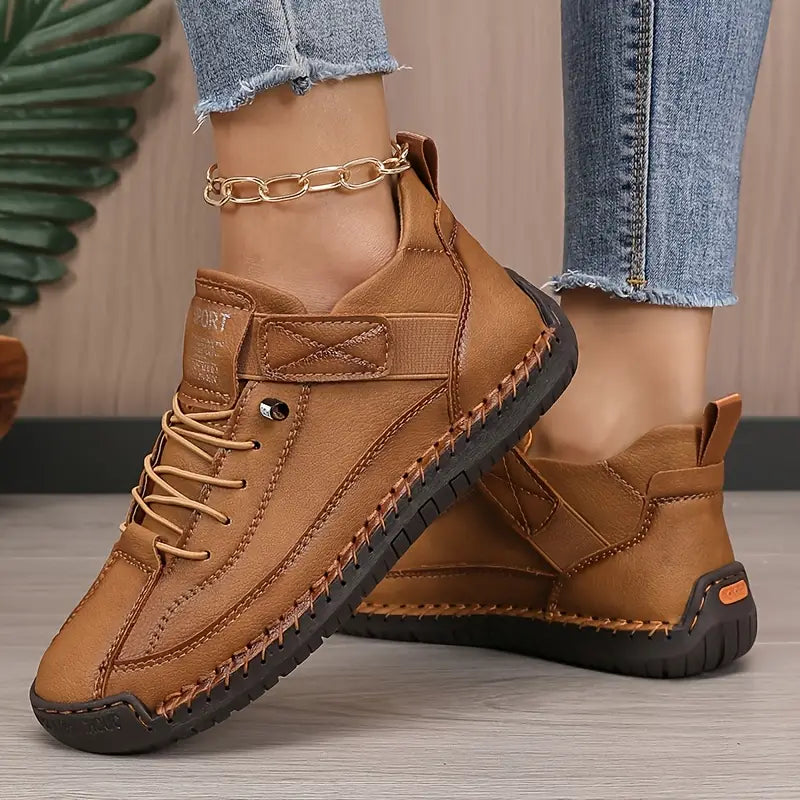 Women's Chic Lace-Up Trainers – Breathable Shoes with Flexible Rubber Sole
