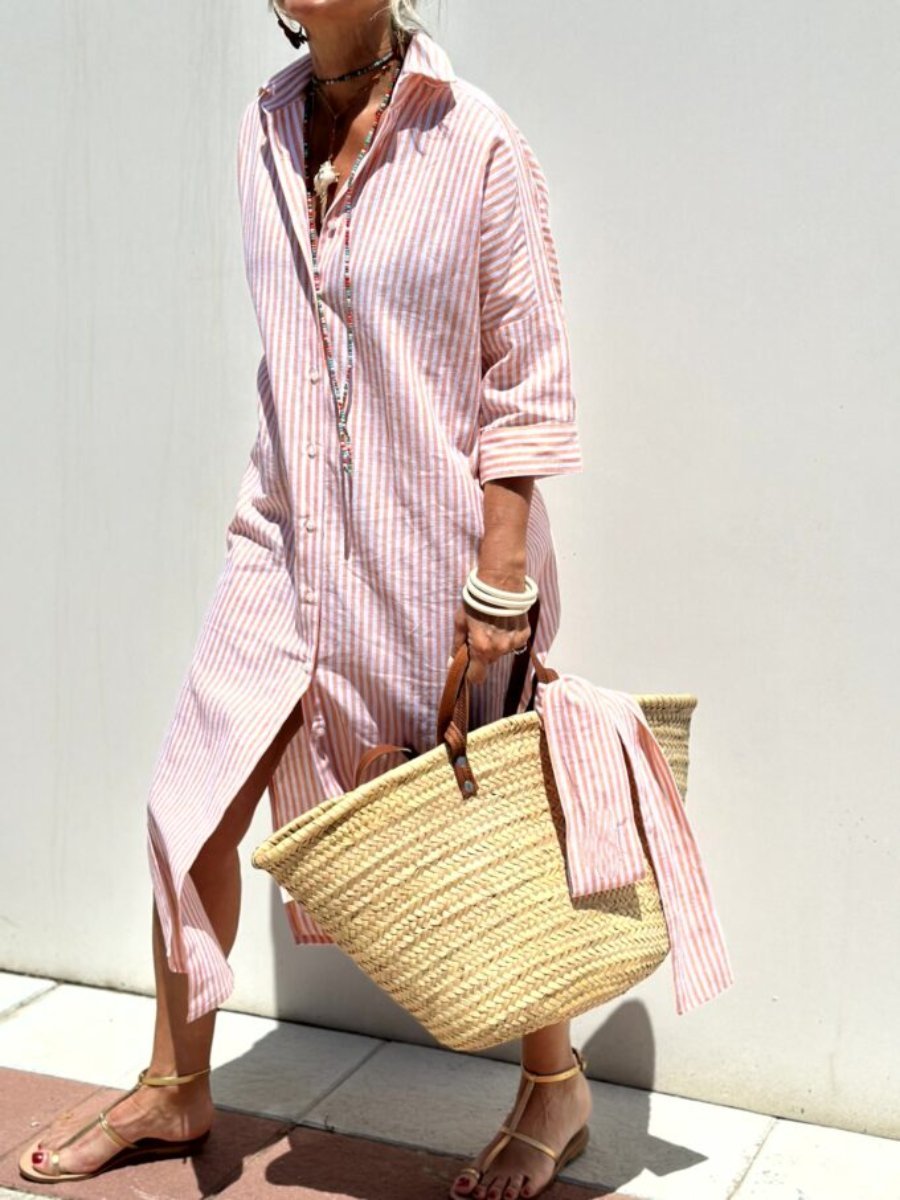 Women's Classic Striped Shirt – Elegant Smart-Casual Style