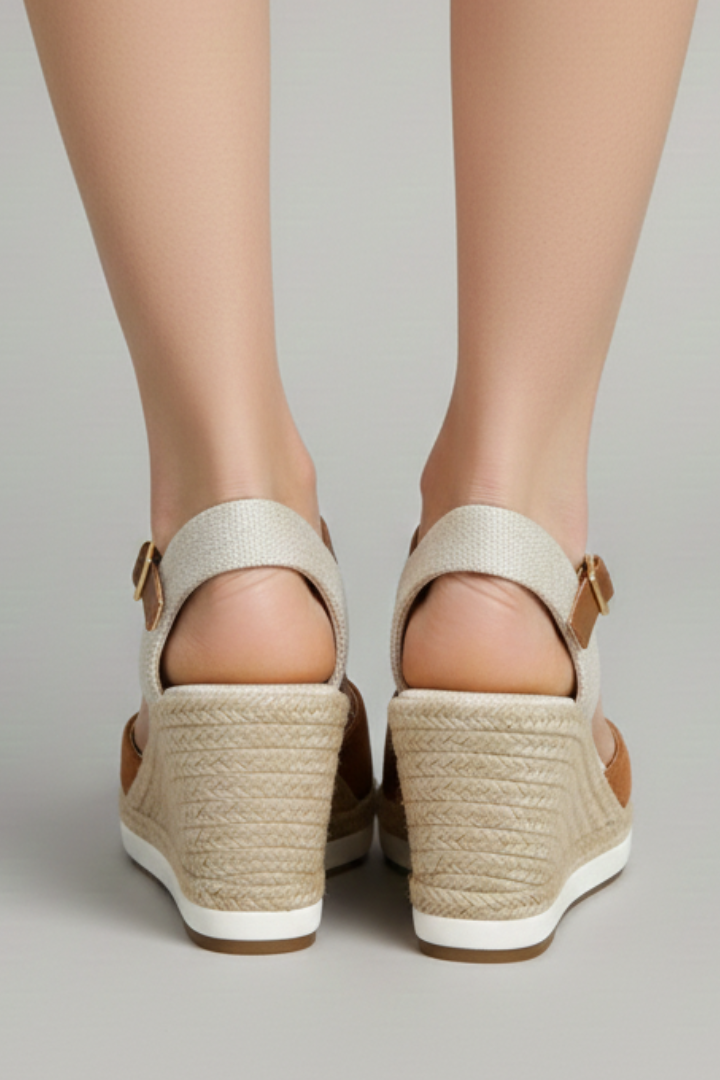 Women’s Closed-Toe Espadrille Platform Sandals with Slingback Strap
