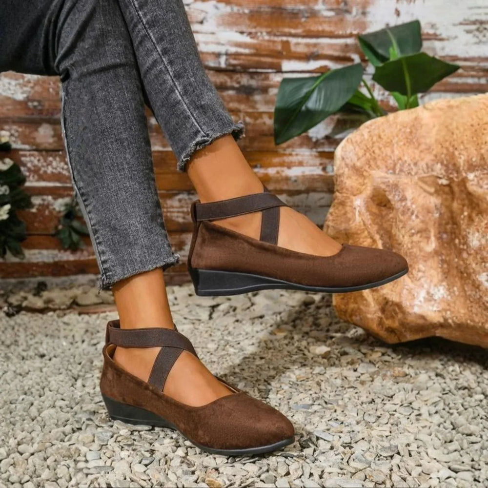 Women's Closed-Toe Wedge Ballet Flats – Cushioned Slip-On Shoes, EU 34–40