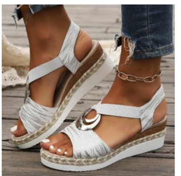 Women’s 5 cm Wedge Sandals with Adjustable Strap