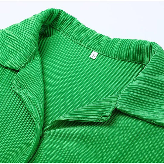 Women’s Colourful Two-Piece Set – Relaxed Blouse and Loose Trousers