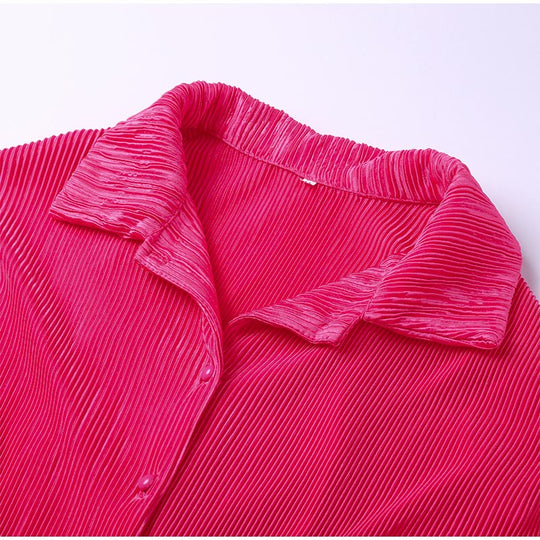 Women’s Colourful Two-Piece Set – Relaxed Blouse and Loose Trousers