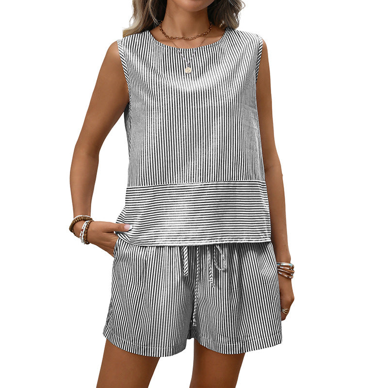 Women’s Cotton Tank and Shorts Set – Relaxed Two-Piece Summer Outfit