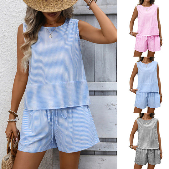 Women’s Cotton Tank and Shorts Set – Relaxed Two-Piece Summer Outfit