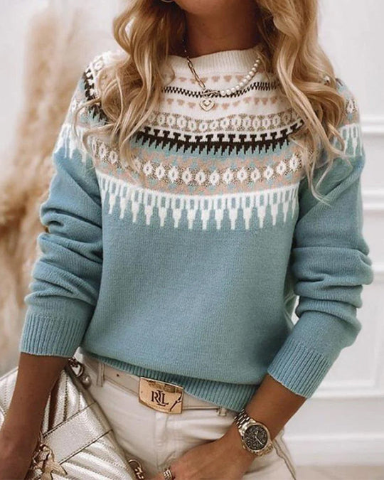 Women’s Crew-Neck Sweater – Soft Breathable Long-Sleeve Knit