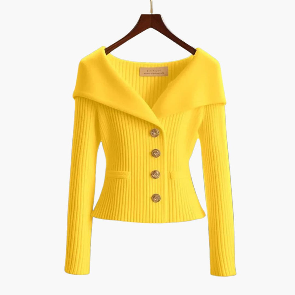 Women's Cropped Ribbed Button-Up Knitted Vest