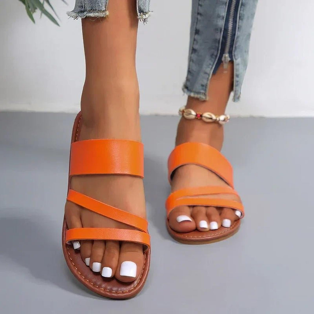 Women’s Cross-Strap Summer Sandals with Flexible Sole