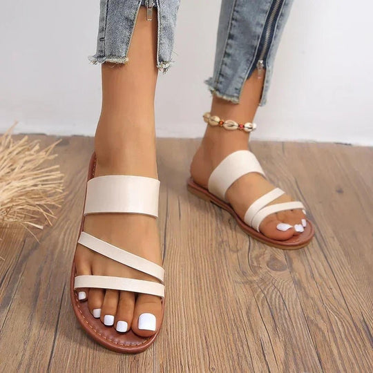 Women’s Cross-Strap Summer Sandals with Flexible Sole
