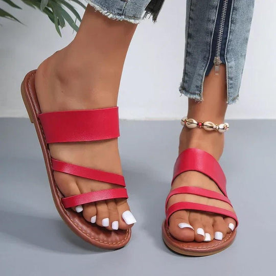 Women’s Cross-Strap Summer Sandals with Flexible Sole