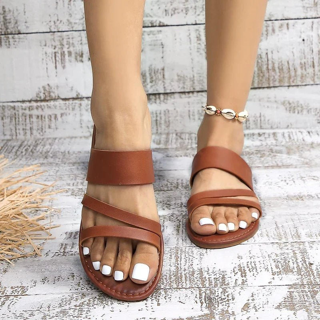 Women’s Cross-Strap Summer Sandals with Flexible Sole