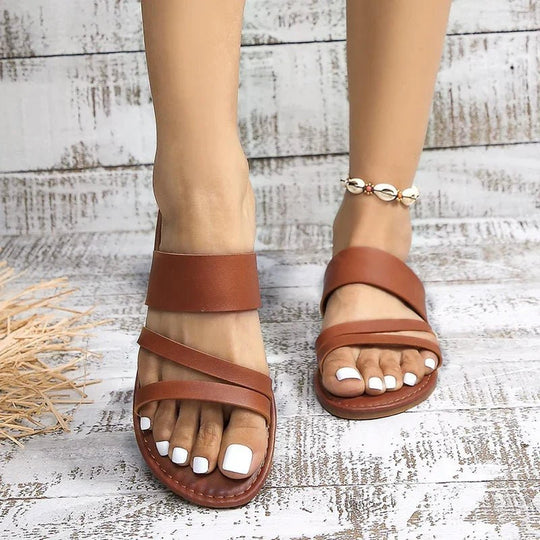 Women’s Cross-Strap Summer Sandals with Flexible Sole